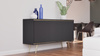 Kommode Tori 150 cm mit Metallbeinen in Graphitschwarz