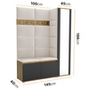 Gepolstertes Garderoben-Set Noris VII mit Spiegel – Farbe Anthrazit + Stoff Trinity 01