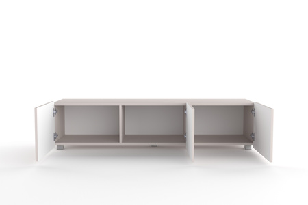 TV-Schrank Kolder 150 cm in Kaschmirfarbe mit geriffelten Fronten
