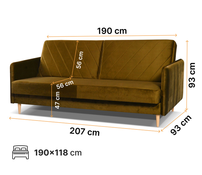 Schlafsofa Vesto mit Bettkasten