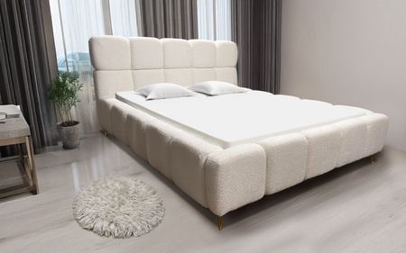 Beiges Polsterbett Lux 120x200 mit Bettkasten