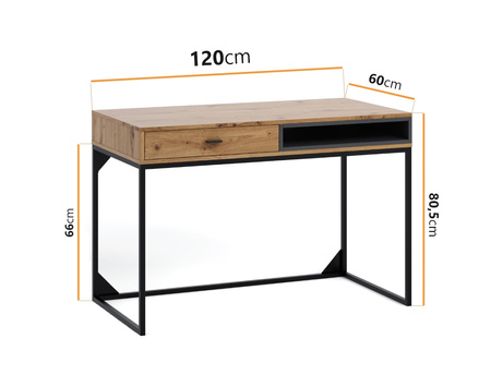 Schreibtisch Randy 120 x 60 cm mit Metallfüßen
