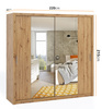 Schiebetürenschrank Tamiza 220 cm mit Spiegel Eiche Artisan
