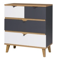 Goldene Eiche / Graphit + Weiß