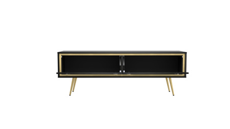TV-Schrank Tori 150 cm mit Metallfüßen in Graphitschwarz