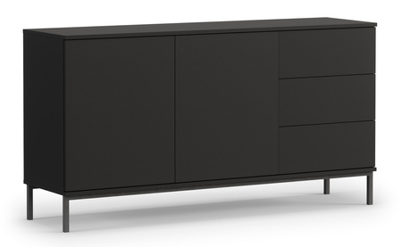 Kommode Dallas K2D3SZ Schwarz mit Metallfüße