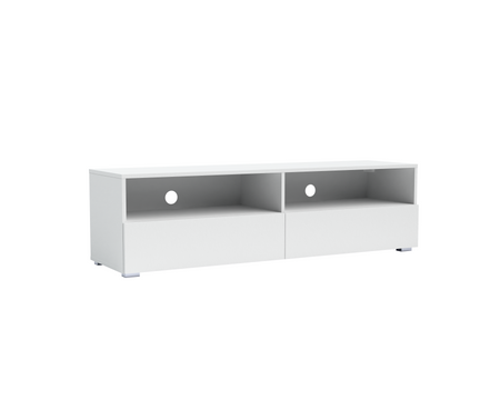 TV-Schrank Tebris 150 – mattweiß, moderne Form für geräumige Innenräume