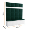Gepolstertes Garderoben-Set Noris II – Farbe Sonoma + Stoff Trinity 32