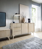 Kommode Silva KSZD-158 in Sandbeige + Scandi-Fischgrätmuster