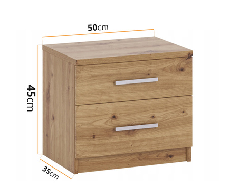 Nachttisch Tamiza 50 cm in Eiche Artisan