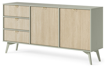 Kommode Silva KSZD-158 in Eukalyptus + Scandi-Fischgrätmuster