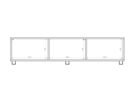 TV-Schrank Kolder 150 cm in Eiche Artisan mit geriffelten Fronten