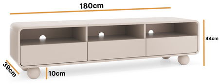 TV-Schrank Orion 180 cm mit Schubladen Kaschmir