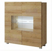 Goldene Eiche \ LED-Beleuchtung - Weiß