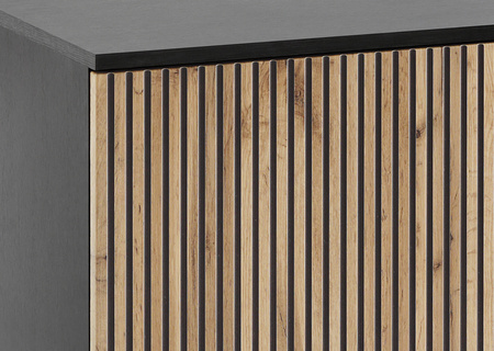 Kommode Lagos mit schwarzen Metallbeinen + LED