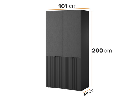 Zweitüriger Schrank Zen in Schwarz