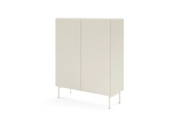 Highboard MUTI kaschmir 99 cm riffeloptik soft-close metallbeine beige