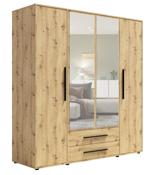Kleiderschrank Modena SZ4D2SZ in Eiche Artisan mit Spiegel