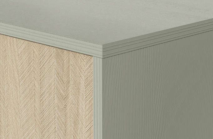 Kommode Silva KSZD-106 in Eukalyptus + Scandi-Fischgrätmuster