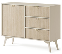 Kommode Silva KSZD-106 in Sandbeige + Scandi-Fischgrätmuster