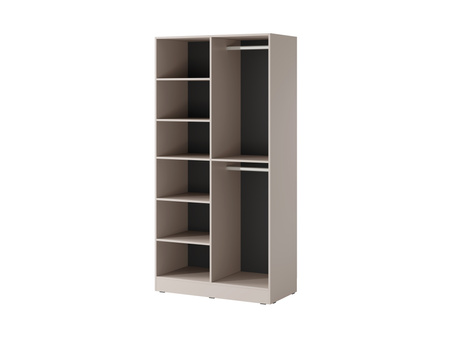 Zweitüriger Schrank Zen in Kaschmirfarbe + geriffeltes Glas