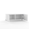 Weißer TV-Schrank Kolder 100 cm mit geriffelten Fronten