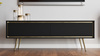 TV-Schrank Tori 150 cm mit Metallfüßen in Graphitschwarz